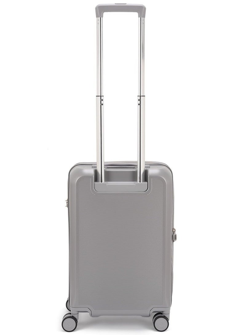 Echolac Sense 56+67+78 Cm Hardcase Expandable 4-Double Wheeled 3 Piece Luggage Trolley Set - Silver - Image 3